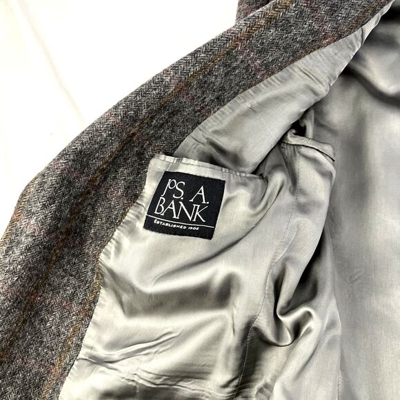 Mens Jos. A. Bank Camel Hair Herringbone Sport Coat Blazer Jacket Size 40S Short - Picture 9 of 9